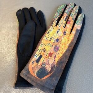 GUSTAV KLIMT The Kiss Women's sz 6.5 -7 finger gloves cotton viscose blend